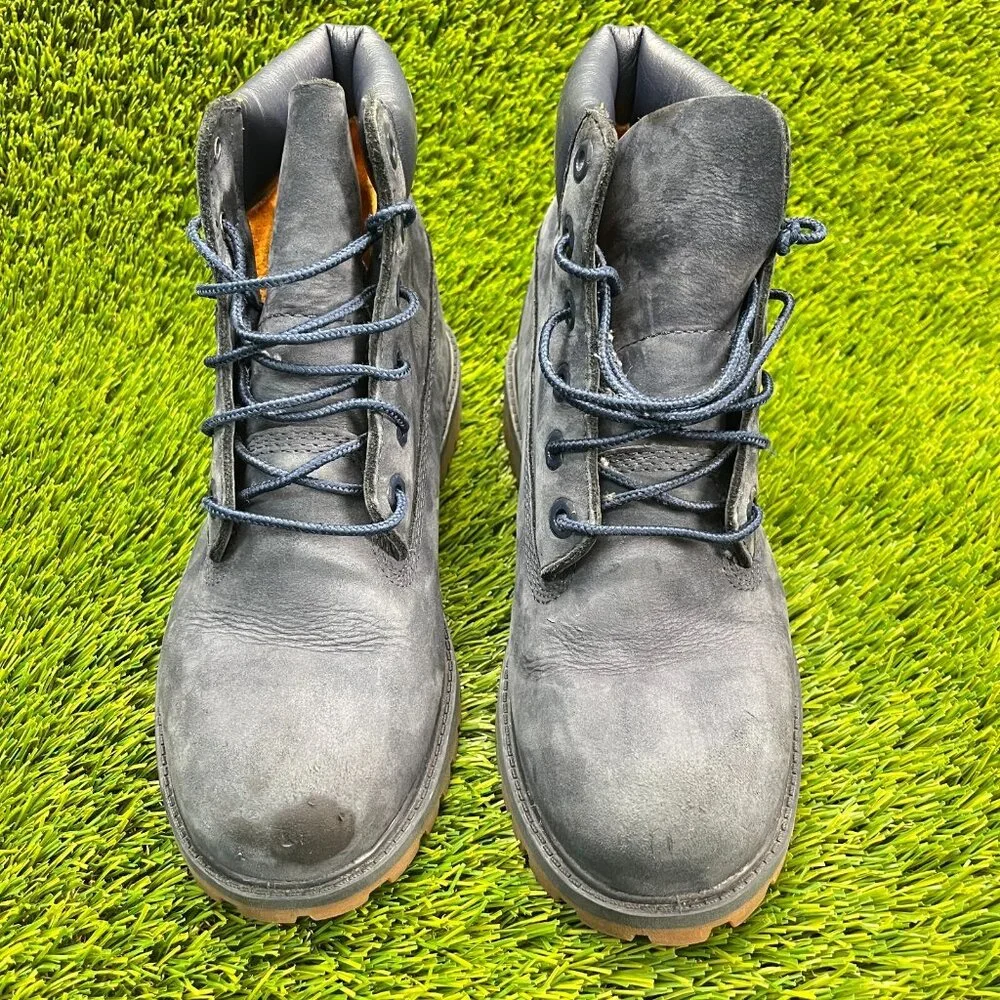 Timberland 6 Inch Premium Boys Size 5Y Blue Athletic Outdoor Hiking Shoes Boots